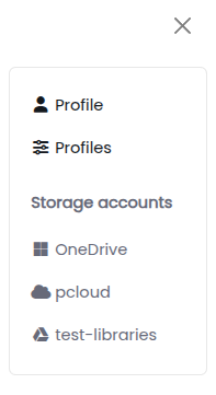 Settings navigation showing Profiles menu