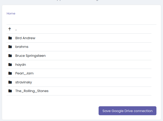 Browse the shared folder after adding to Astiga