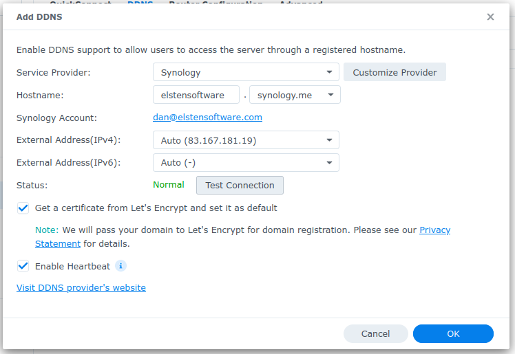 Configure DDNS for your Synology NAS