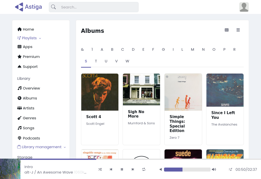 Astiga - Your online cloud music player